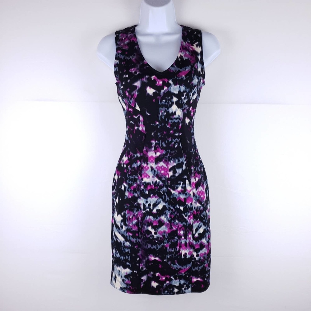 NWT Aqua Dress Size Small Knee Length Body Con Zip Up Fitted Stretch